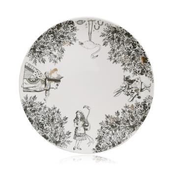 愛麗絲夢游仙境陶瓷盤子出口英國手繪插畫描金早餐盤骨瓷點心碟子