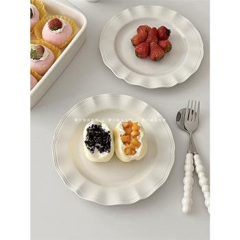 糖小姐 簡約ins陶瓷盤子圓形餐盤沙拉盤甜品盤高級感餐具早餐