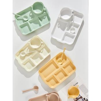陶瓷分格餐盤創意兒童早餐盤一人食大人減脂分餐隔盤子月子餐餐具