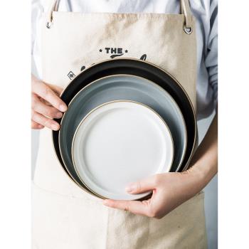 lototo盤子菜盤家用創意牛排西餐盤個性陶瓷餐具北歐簡約ins碟子