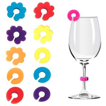 玻璃杯子區分標記貼牌食品級硅膠紅酒杯聚會標識簽防拿混識別神器