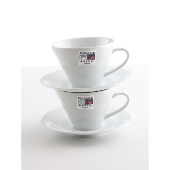 hario日本進口陶瓷咖啡杯碟日式茶杯碟套裝家用辦公馬克杯白色