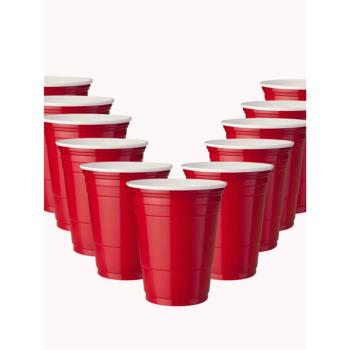 1000只360ml紅色一次性塑料杯派對杯子 beerpong遊戲杯酒吧專用杯