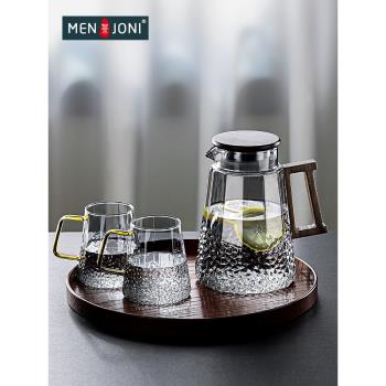 Men&Joni輕奢家用玻璃冷水壺套裝夏大容量耐高溫家庭待客喝水杯子