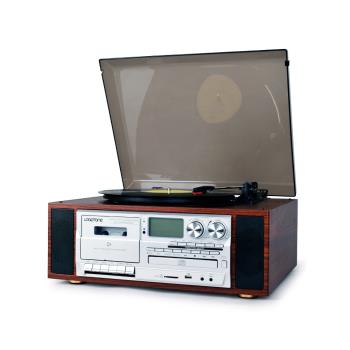 LP黑膠唱片機現代歐式客廳擺件老式復古留聲機CD磁帶收音藍牙音響