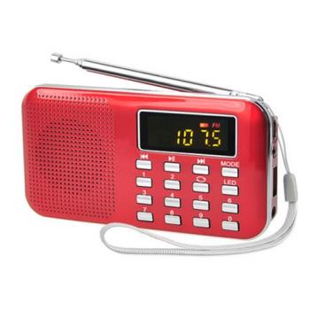 快樂相伴L218收音機老人插卡播放器迷你音箱超薄小音響校園廣播FM