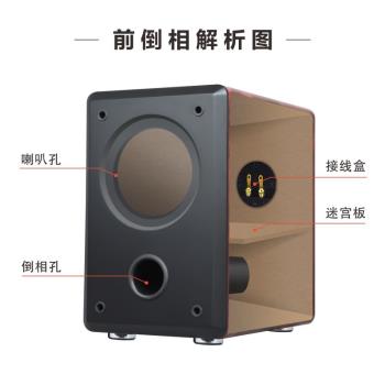 全頻hifi音箱4寸發燒書架人聲膽機三分頻無源音響迷宮式家用一對
