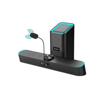 SADA D-238桌面電腦音箱帶麥克風家用音響套裝超重低音炮長條藍牙