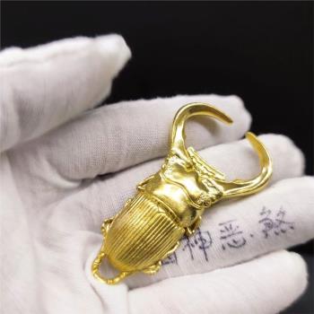 個性黃銅啤酒起子創意開瓶器甲蟲鑰匙扣掛件另類動物掛飾銅開瓶器