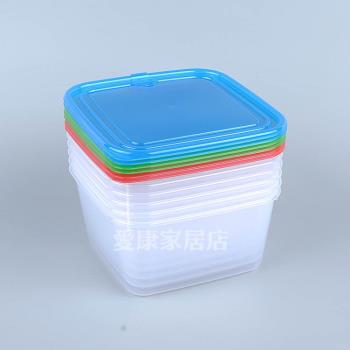 多功能廚房微波爐正方形塑料保鮮盒收納盒冰箱1個透明密封飯盒