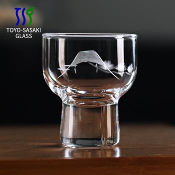 日本進口東洋佐佐木創意日式富士山清酒杯 無鉛玻璃小酒杯白酒杯