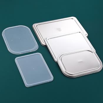 加厚不銹鋼快餐盤蓋子大小號304分格飯盤鋼蓋塑料蓋餐盤專用蓋子