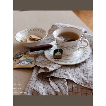 樹葉花環丨推薦美膩ins韓式風金邊陶瓷西餐沙拉碗 下午茶咖啡杯碟
