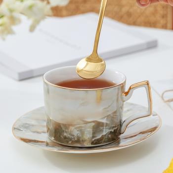 輕奢北歐ins陶瓷咖啡杯碟套裝歐式小奢華家用英式下午茶杯水杯子