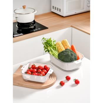 新款洗菜盆瀝水籃家用廚房加厚洗菜籃子濾水洗水果客廳水果盤神器
