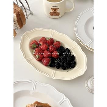糖小姐 法式ins風陶瓷餐盤高顏值西餐盤北歐風沙拉水果盤早餐盤子