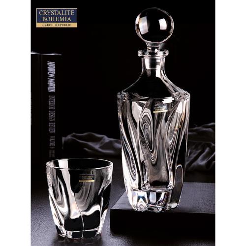 BOHEMIA捷克進口水晶玻璃酒杯洋酒杯酒瓶家用酒具套裝威士忌酒杯