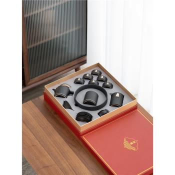 錦繡功夫茶具套裝家用客廳辦公室陶瓷泡茶壺茶杯現代簡約高檔禮盒