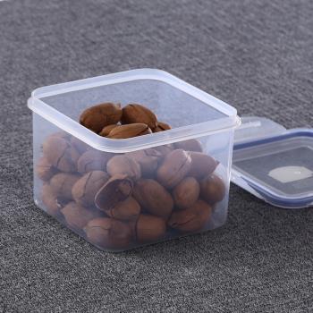 透明正方形1250ML保鮮盒微波便當盒食品密封盒泡面盒雜糧盒阿膠盒