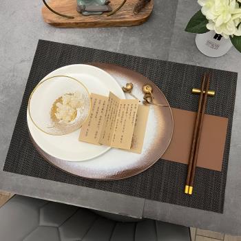 樣板房餐具套裝中式軟裝設計餐桌裝飾盤售樓處擺盤搭配商用觀賞盤