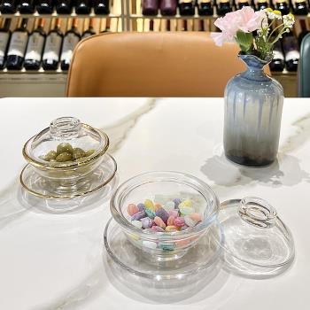 燕窩盅ins風家用糖水碗帶蓋透明玻璃水晶碗精致高檔下午茶甜品碗
