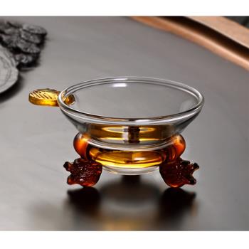耐熱玻璃茶壺茶漏透明玻璃功夫茶具茶道配件隔濾茶器 過濾網茶具