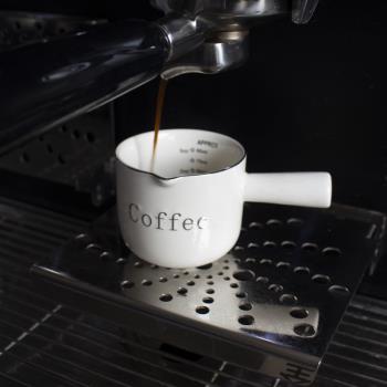 意式濃縮咖啡小奶盅濃縮杯木制手柄帶把倒奶罐玻璃尖嘴帶刻度