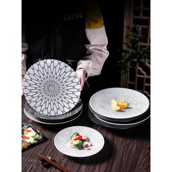 日式餐具西餐盤陶瓷盤子個性創意家用菜盤圓形牛排盤餐盤深盤淺盤