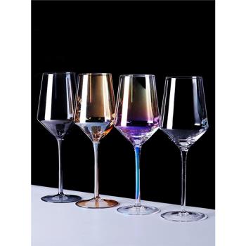 水晶紅酒杯高腳杯醒酒器套裝家用創意歐式2個玻璃葡萄酒杯一對裝