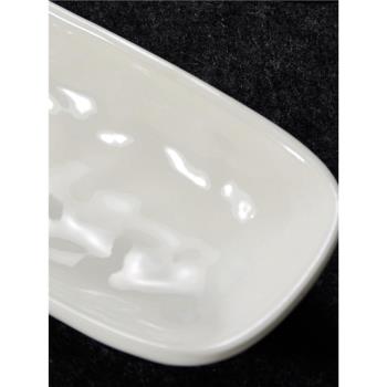 純色白色釉下彩瓷器14英寸餐盤 壽司盤 北歐風格簡約長形魚盤瑕疵
