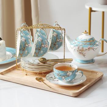 英式下午茶茶具輕奢咖啡套裝組合歐式高檔奢華骨瓷水杯奢華瓷餐具