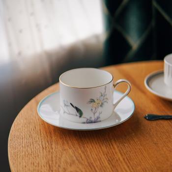 亞洲時代 中式花鳥 骨瓷咖啡杯碟 陶瓷描金下午茶杯碟
