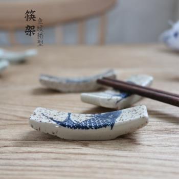 日式創意復古筷子架家用餐具陶瓷