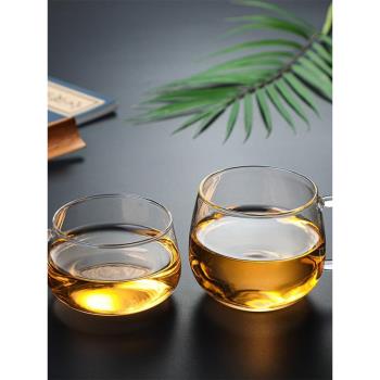 特價高硼矽耐熱玻璃杯帶把茶杯水杯早餐杯果汁大咖啡杯家用辦公杯