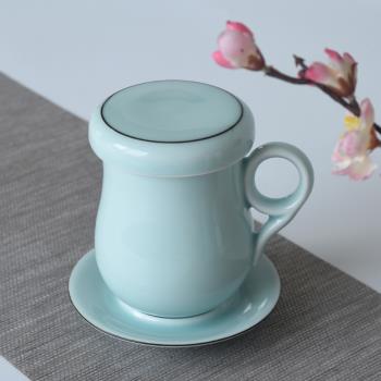 陶瓷杯茶杯水杯帶蓋大容量超大日式過濾泡茶水分離馬克杯女青瓷杯