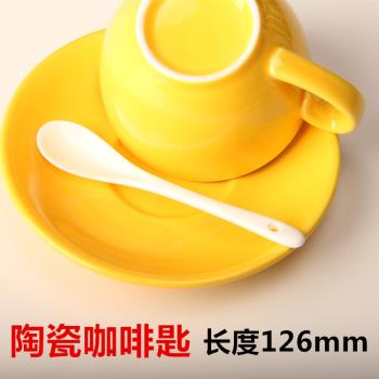 陶瓷創意咖啡勺 不銹鋼咖啡勺叉子復古小勺子 不銹鋼咖啡器具調