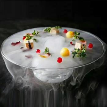 特色干冰液氮餐具創意分子料理意境菜個性時尚酒店餐廳玻璃盤子