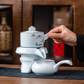 青瓷全自動茶具套裝家用功夫茶杯茶壺客廳高檔中式旋轉懶人泡茶器