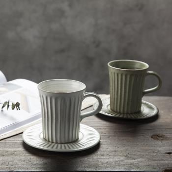 器昔|手工創意咖啡杯碟套裝 歐式復古咖啡杯牛奶杯辦公室喝水杯子