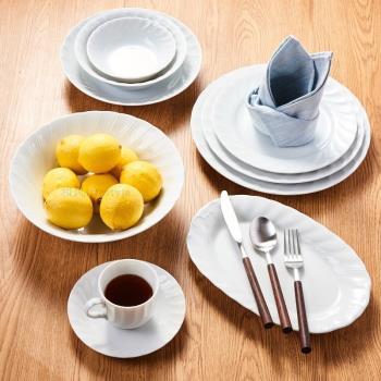 日本進口美濃燒歌頌白色陶瓷餐具 飯碗湯碗圓盤平盤橢圓碟點心碟