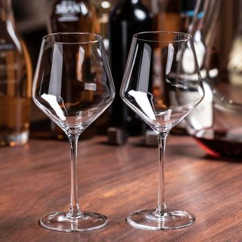 歐洲工藝勃艮第紅酒杯家用套裝水晶杯大號奢華葡萄酒杯玻璃高腳杯