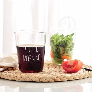 GOODMORNING早餐杯耐高溫玻璃杯zakka透明字母牛奶杯大容量簡約杯