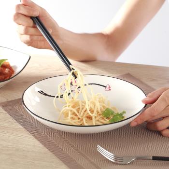 一支蓮個性創意菜盤家用盤子陶瓷餐具日式長方形壽司盤小龍蝦盤子