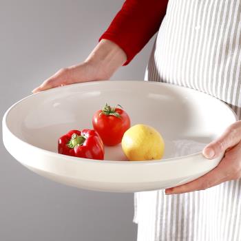 跨越法國純白色陶瓷沙拉碗甜品碗創意涼菜碗湯碗法式湯碗酒店餐具