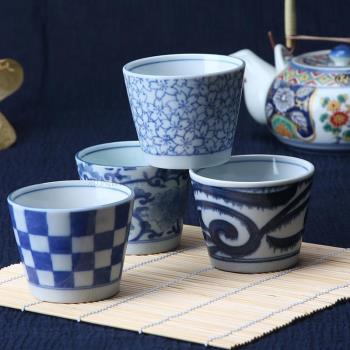 日本進口美濃燒日式和風陶瓷水杯杯子牛奶杯釉下彩陶瓷杯隨手杯