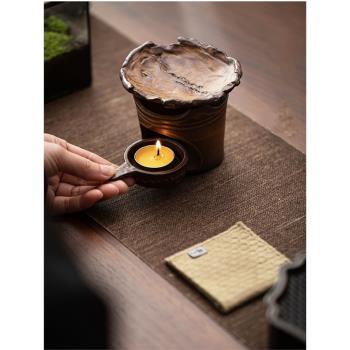 日式陶瓷復古焙茶爐茶葉提香器蠟燭加熱烤茶爐茶道零配醒茶茶爐