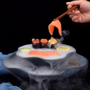 日式陶瓷刺身冰盤意境菜荷葉碗異形碗水煮魚湯碗創意造型大碗商用