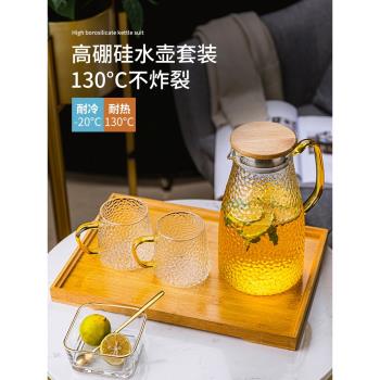 日本正品GM玻璃杯水杯家用套裝泡茶杯耐熱大容量客廳待客喝水杯子