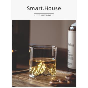 SMART HOUSE威士忌酒杯日式觀山玻璃杯子耐熱手工水杯家用洋酒杯