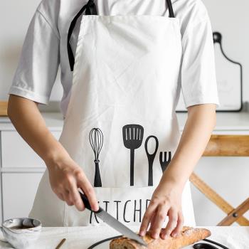 造器圍裙女韓版時尚可愛廚房家用做飯廚師男士創意北歐式半身圍裙